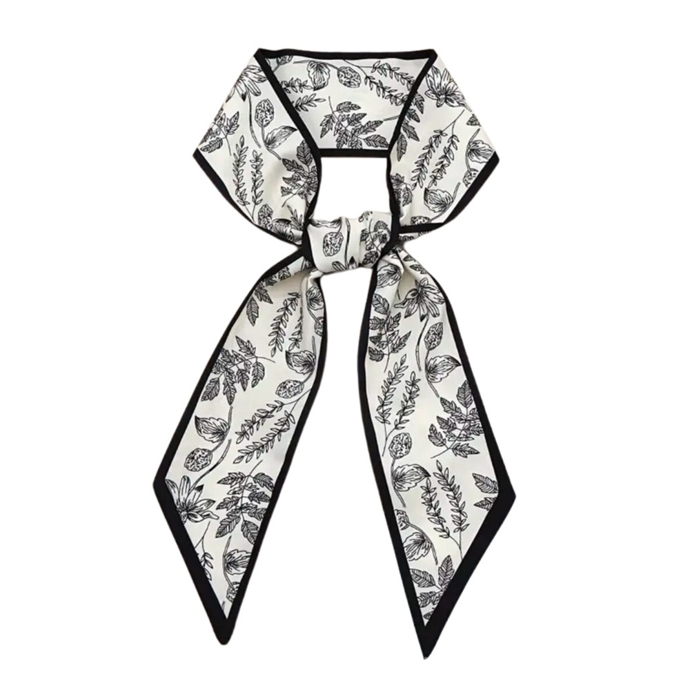 NEW Floral Black and White Twilly